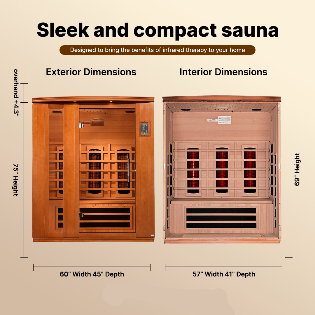 Dynamic "Lugano" 3-person Low EMF FAR Infrared Sauna DYN-6336-02