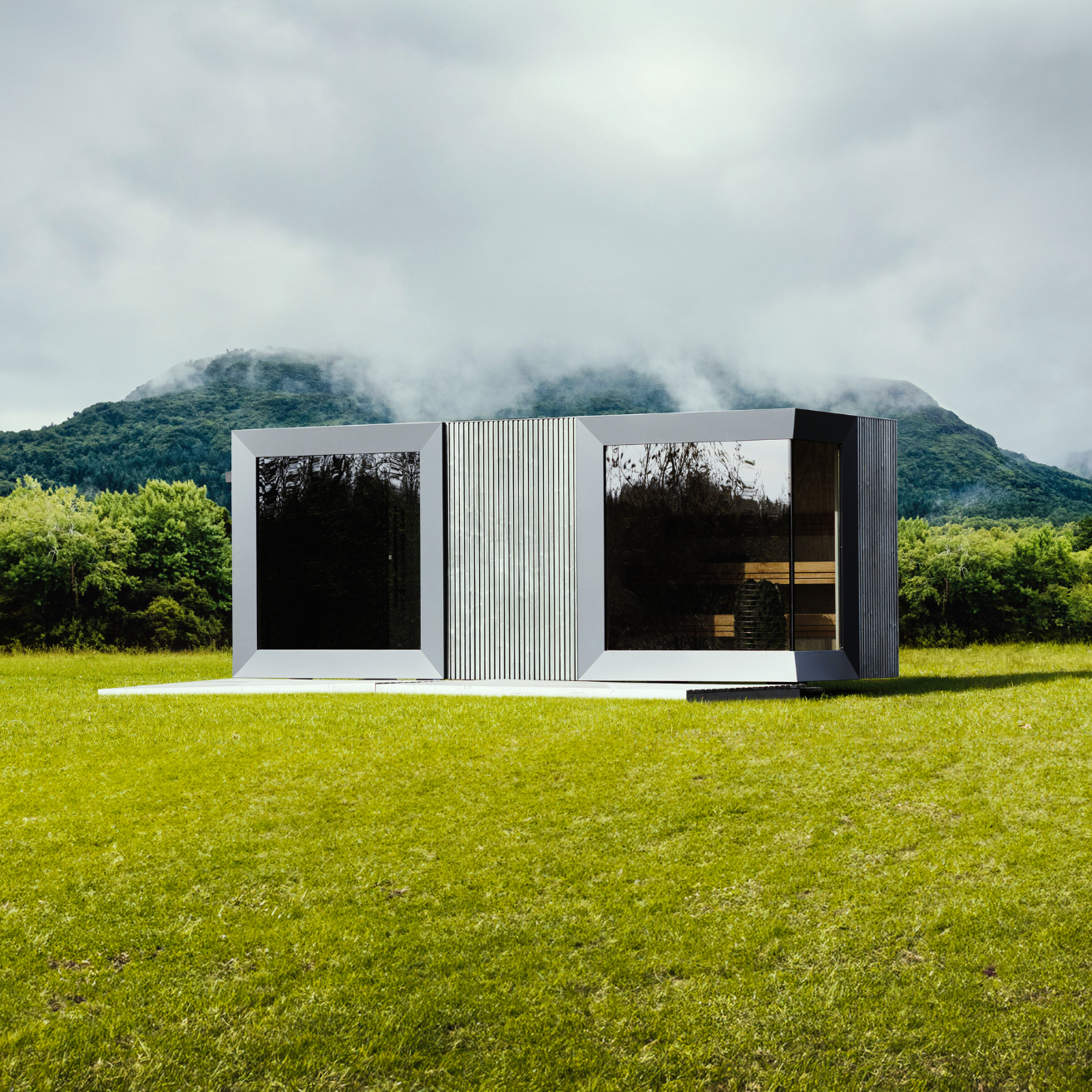 Genevas St. Moritz Pre-Assembled Outdoor Sauna with Lounge & Shower Cabin