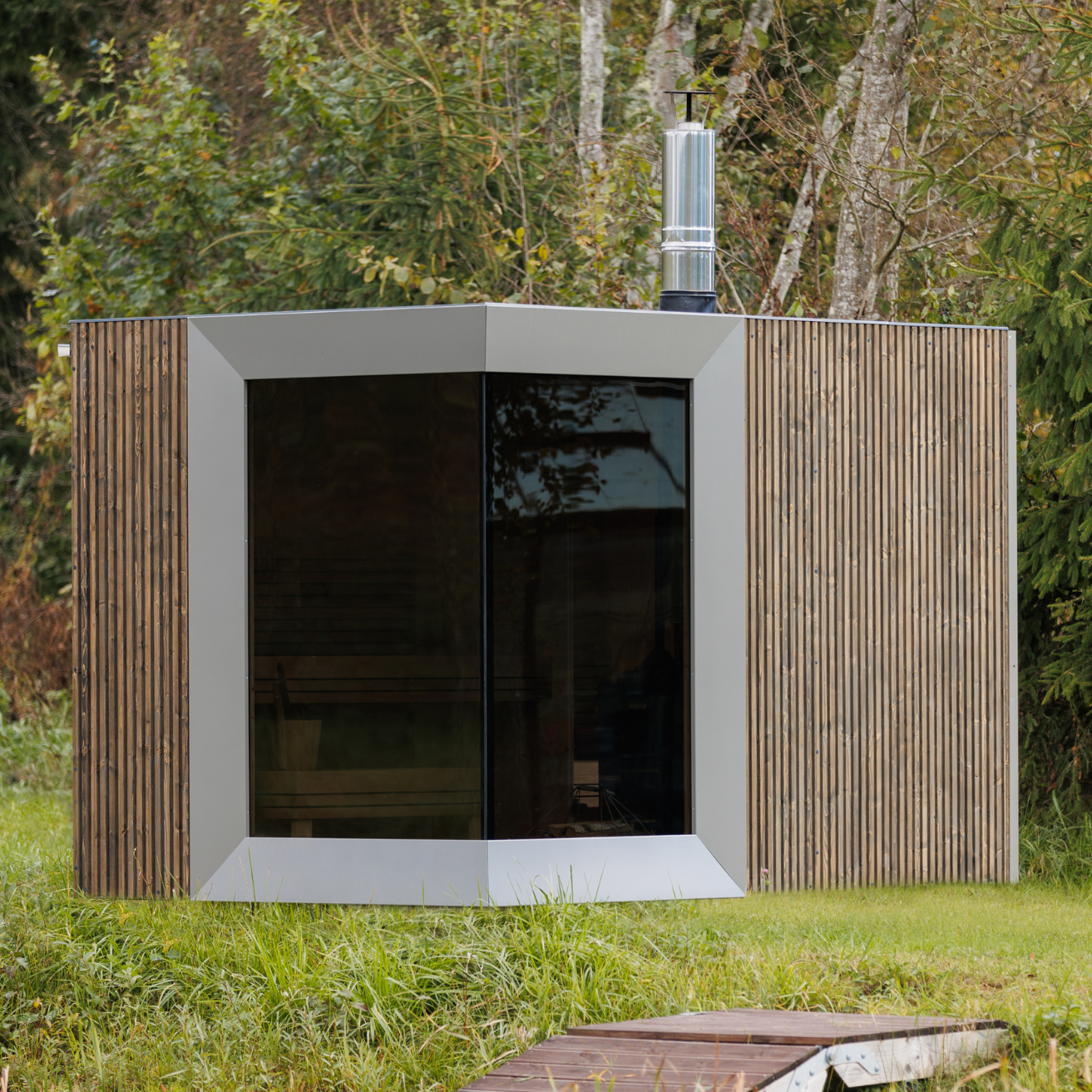 Genevas Zermatt Pre-Assembled Outdoor Sauna Cabin with Changeroom
