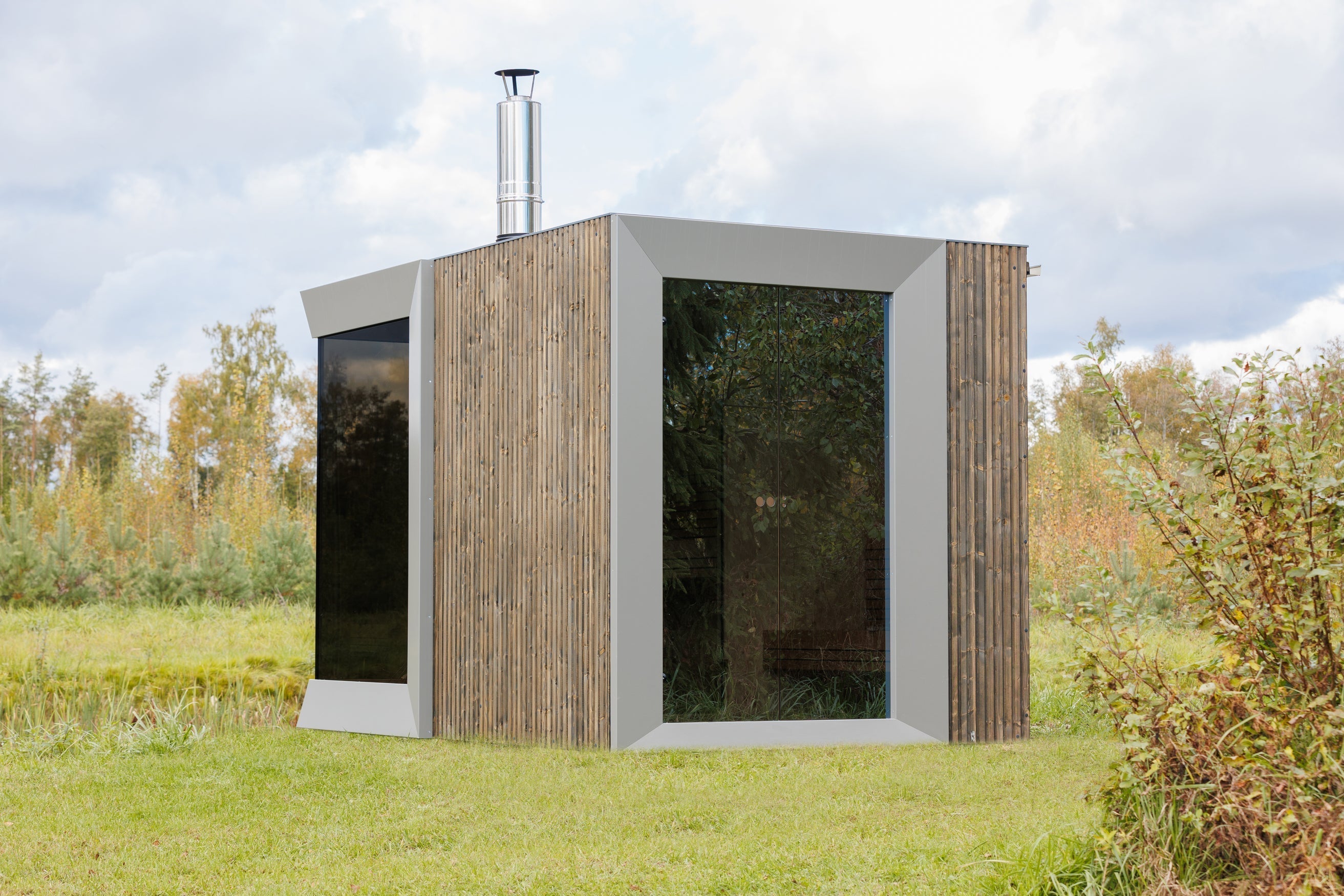 Genevas Zermatt Pre-Assembled Outdoor Sauna Cabin with Changeroom