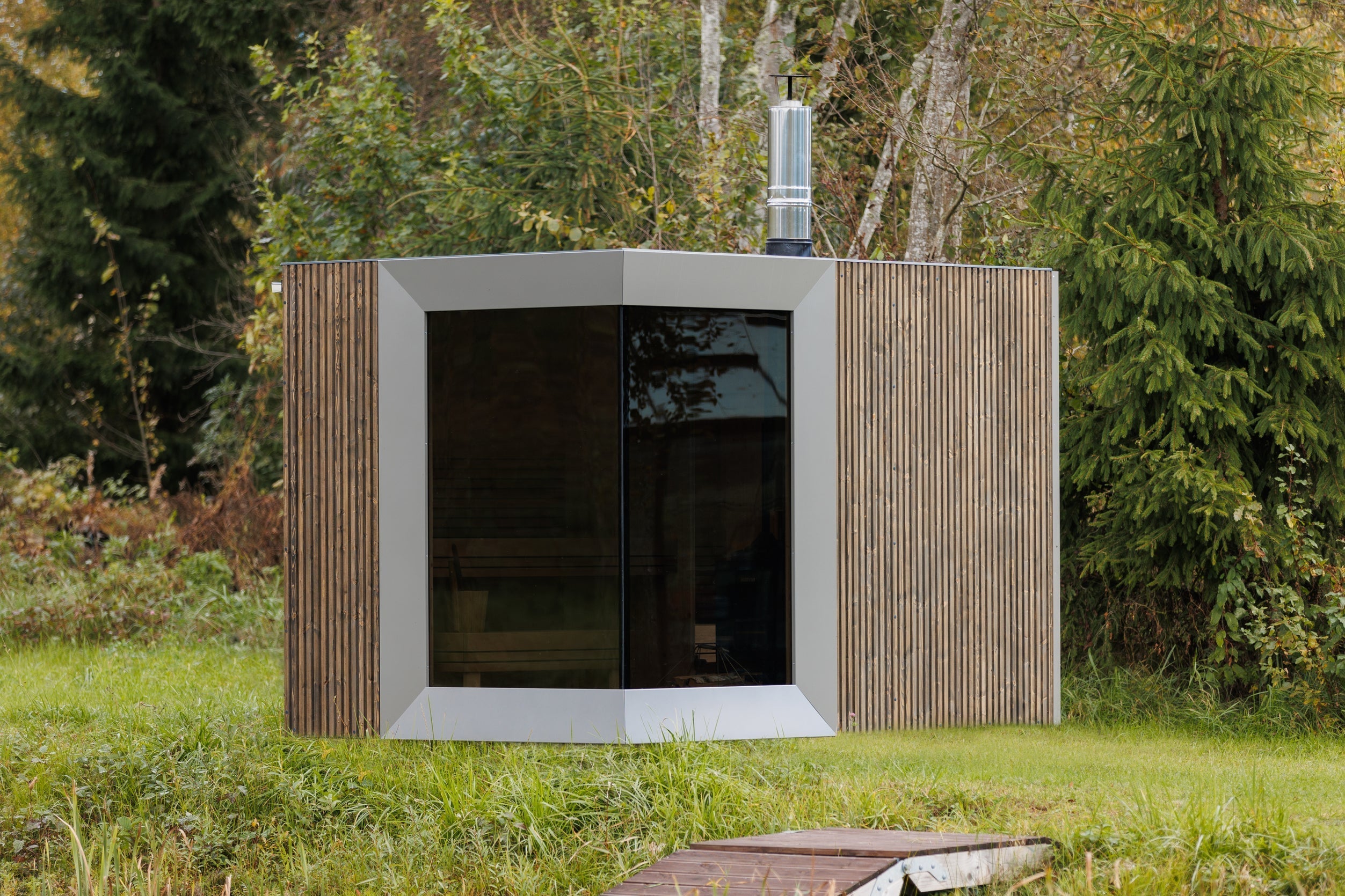 Genevas Zermatt Pre-Assembled Outdoor Sauna Cabin with Changeroom