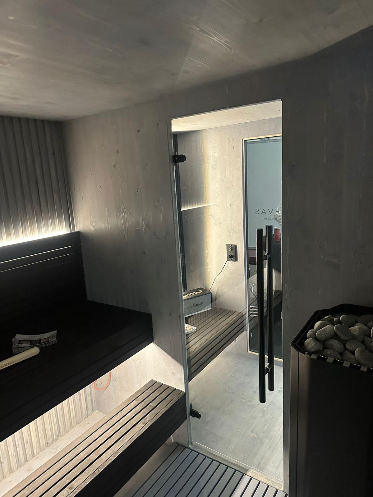 Genevas Zermatt Pre-Assembled Outdoor Sauna Cabin with Changeroom