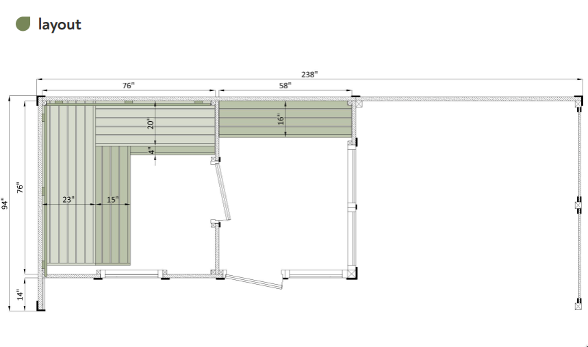 Leil Patio L Plus 5 Person Outdoor Sauna