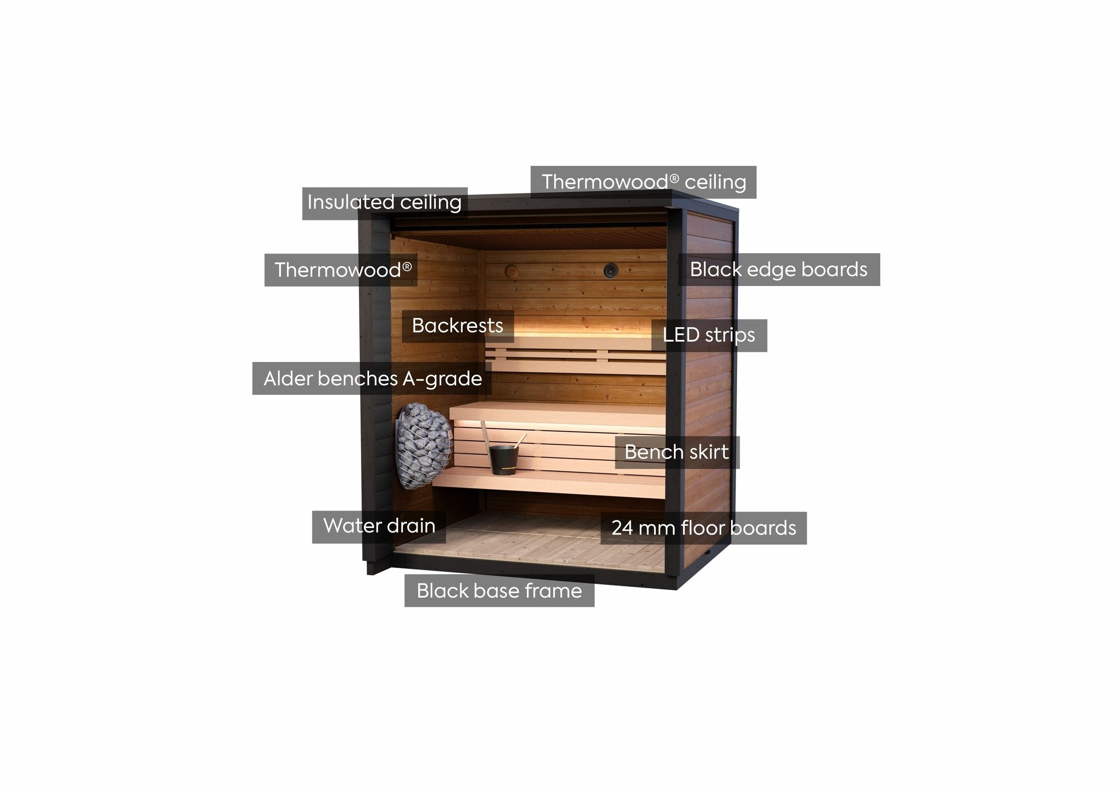 Leil Patio XXS 3 Person Outdoor Sauna