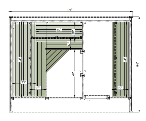 Leil Round Cube Double Outdoor Sauna with Changing Room 5-6 Person