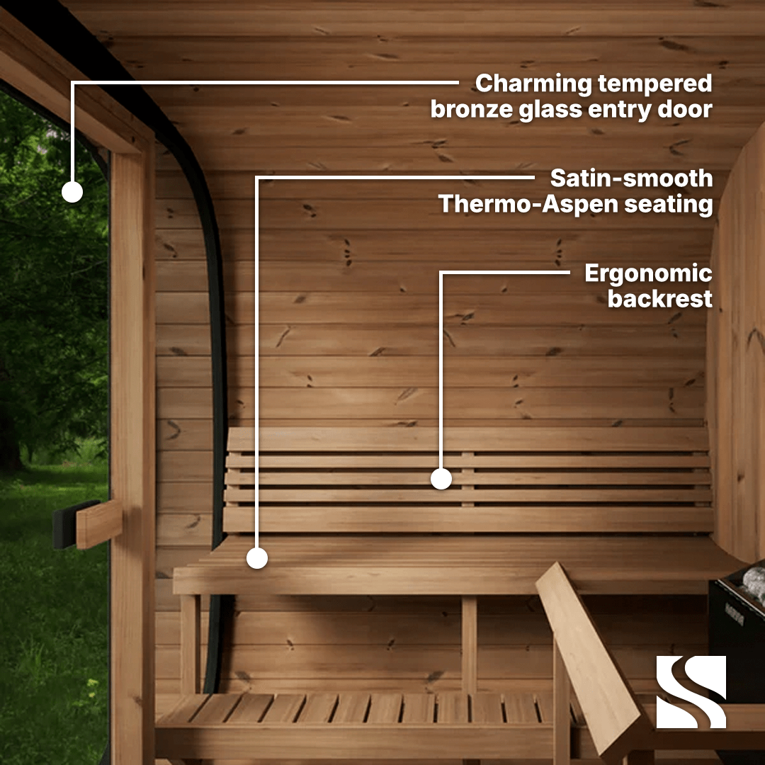 SaunaLife Model CL7G 6 Person Cube Series Outdoor Sauna Kit