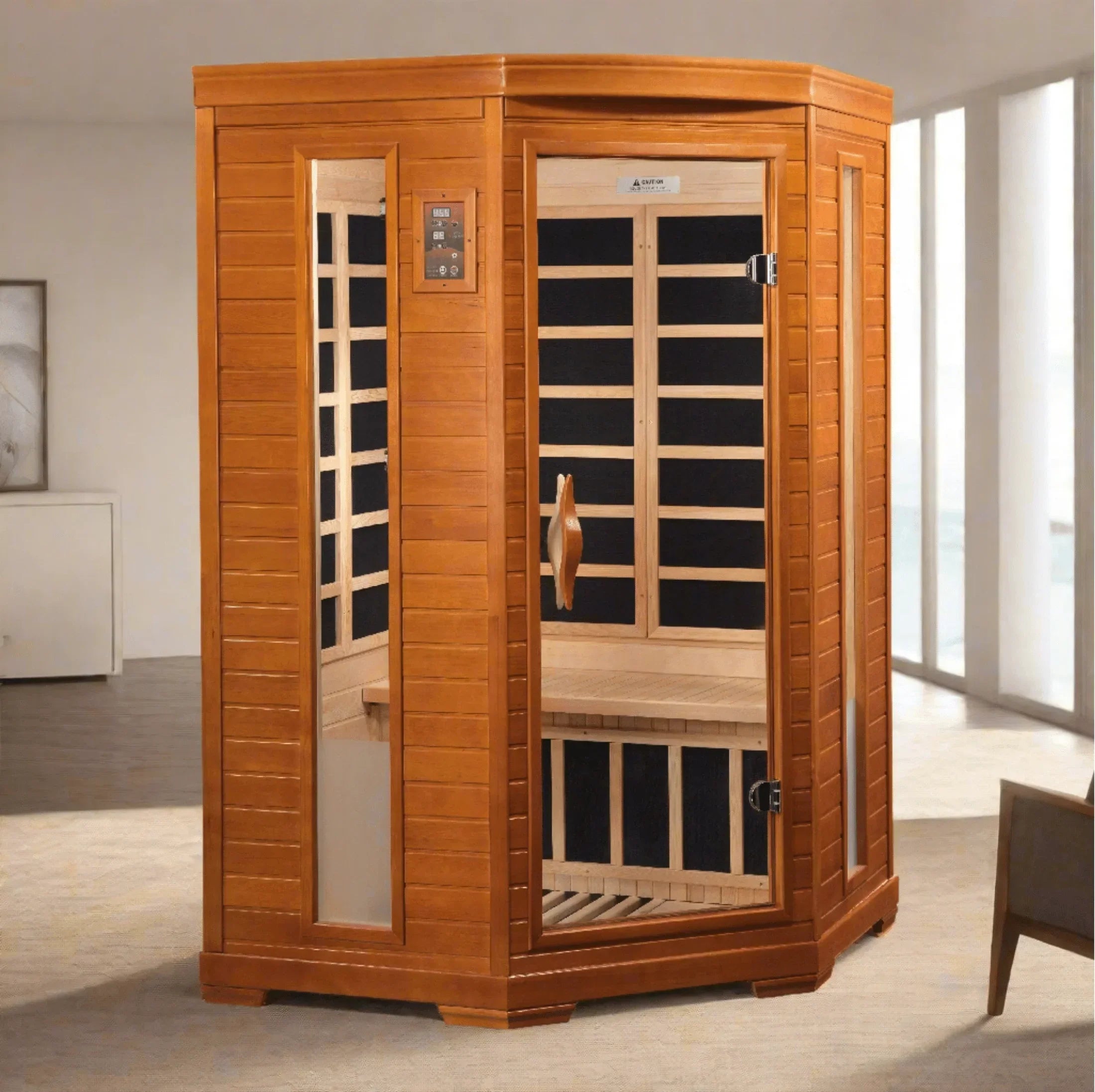 Dynamic Heming Elite 2-person Corner Ultra Low EMF FAR Infrared Sauna - DYN-6225-02 Elite