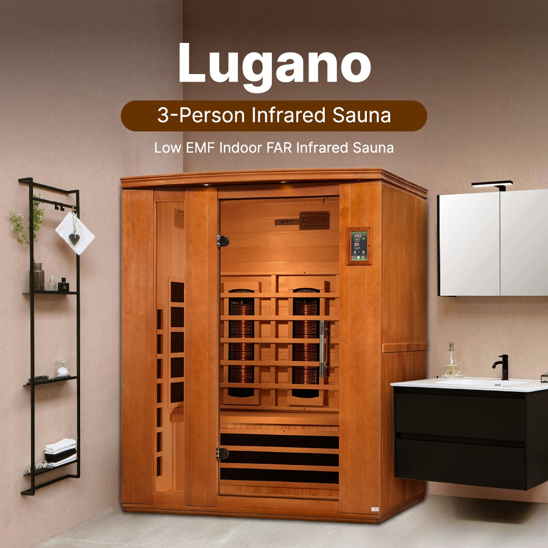 Dynamic "Lugano" 3-person Low EMF FAR Infrared Sauna DYN-6336-02