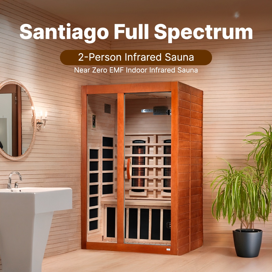 Dynamic "Santiago" 2-person Full Spectrum Near Zero EMF FAR Infrared Sauna DYN-6209-03 FS