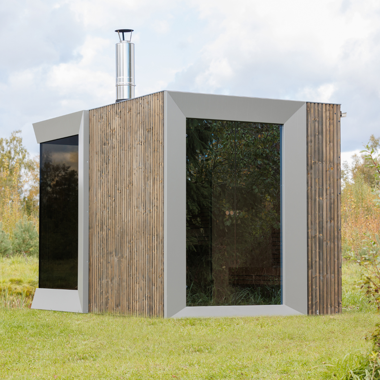 Genevas Zermatt Pre-Assembled Outdoor Sauna Cabin with Changeroom