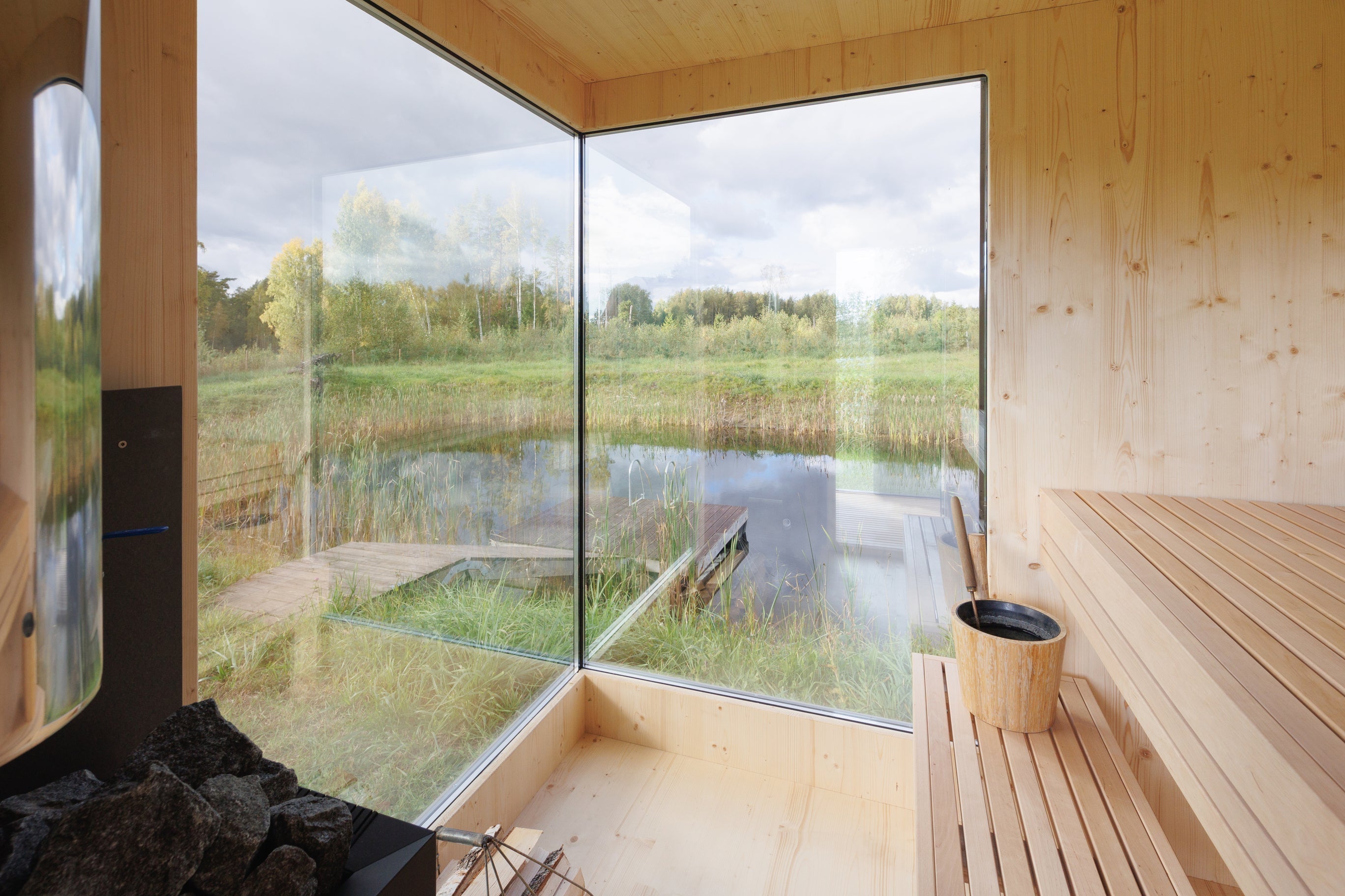 Genevas Zermatt Pre-Assembled Outdoor Sauna Cabin with Changeroom