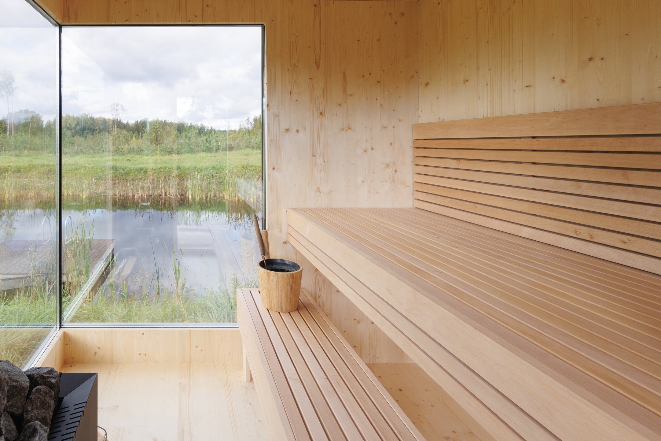 Genevas Zermatt Pre-Assembled Outdoor Sauna Cabin with Changeroom