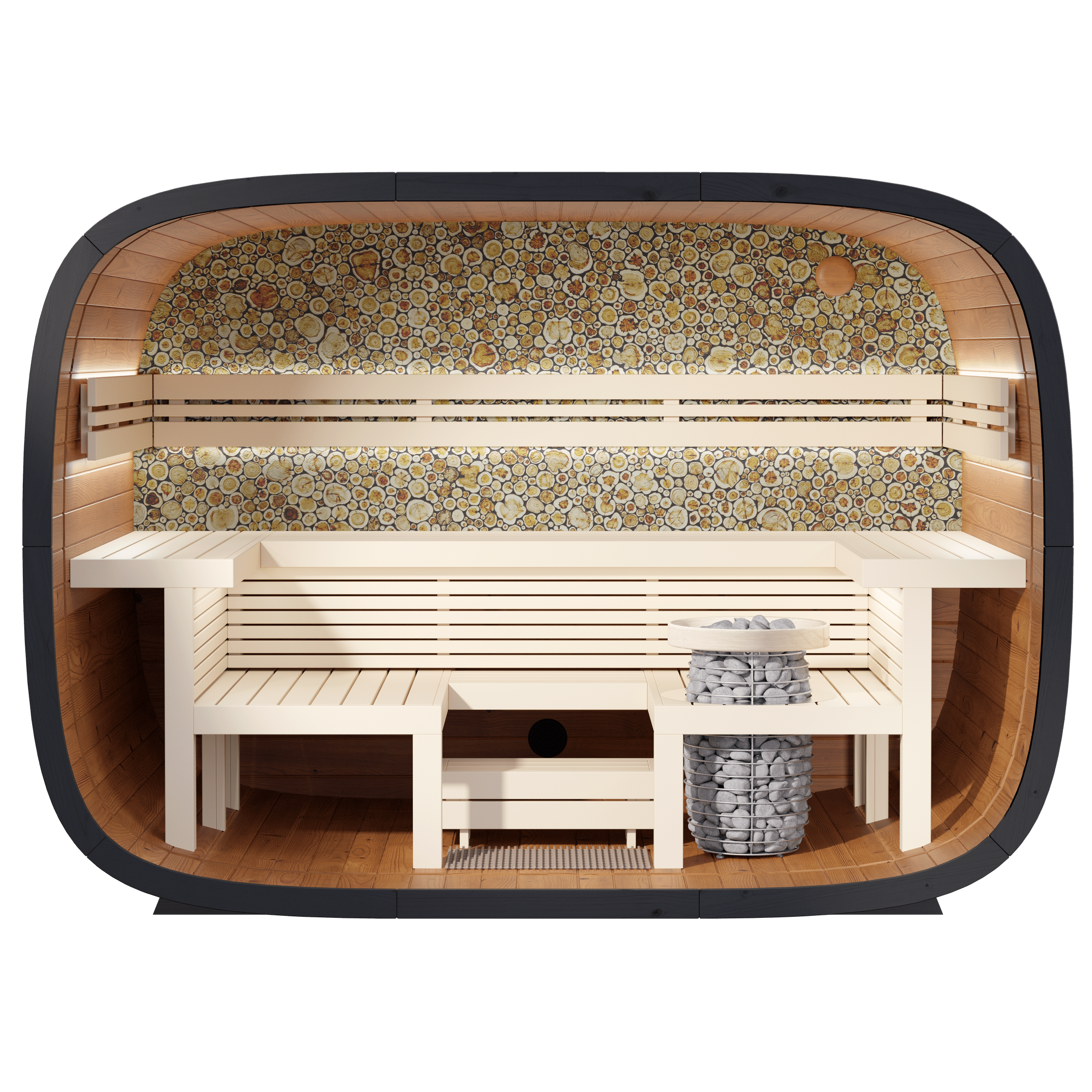 Leil Round Cube Relax Outdoor Sauna 6 Person