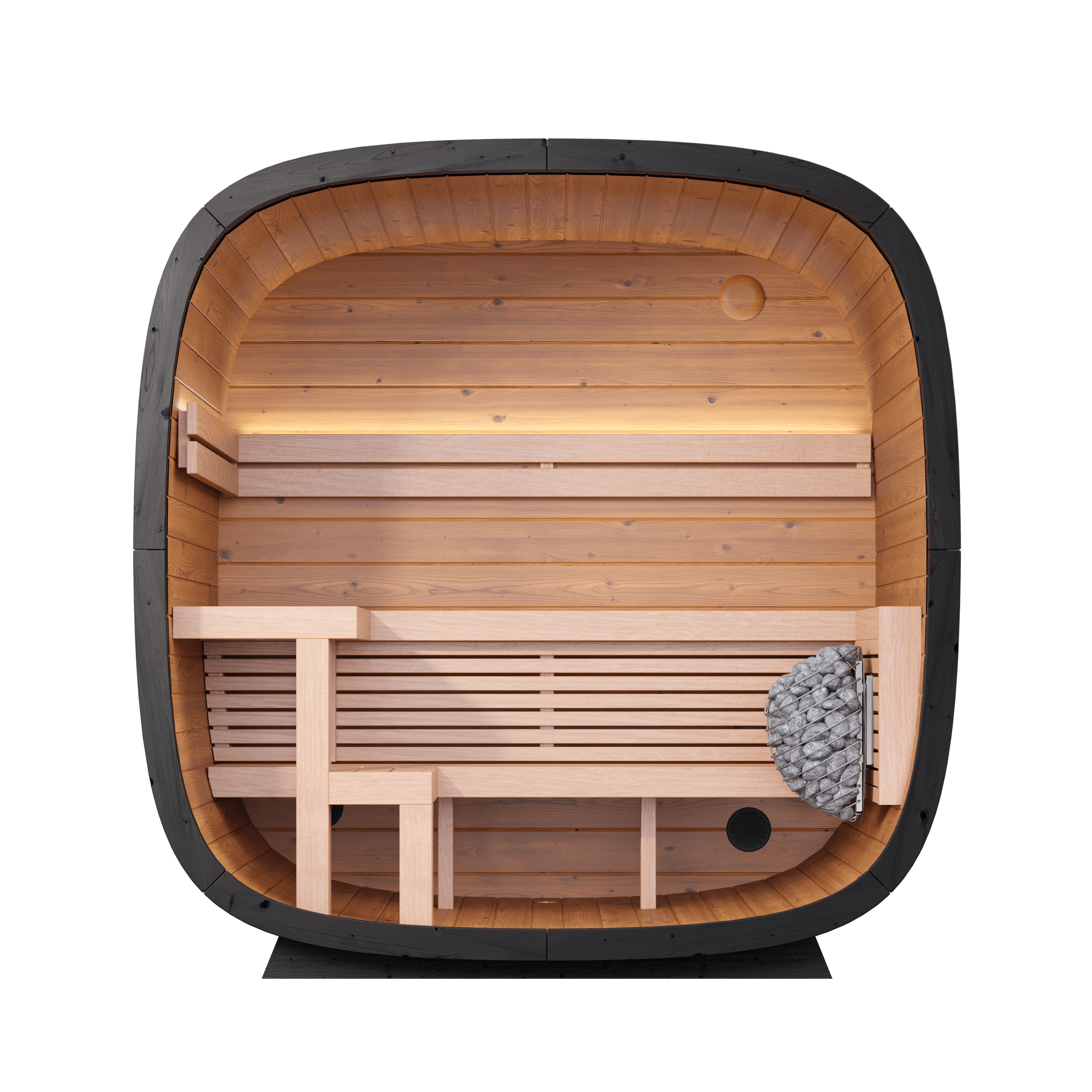Leil Black Cube Classic 4 Person Outdoor Sauna Kit