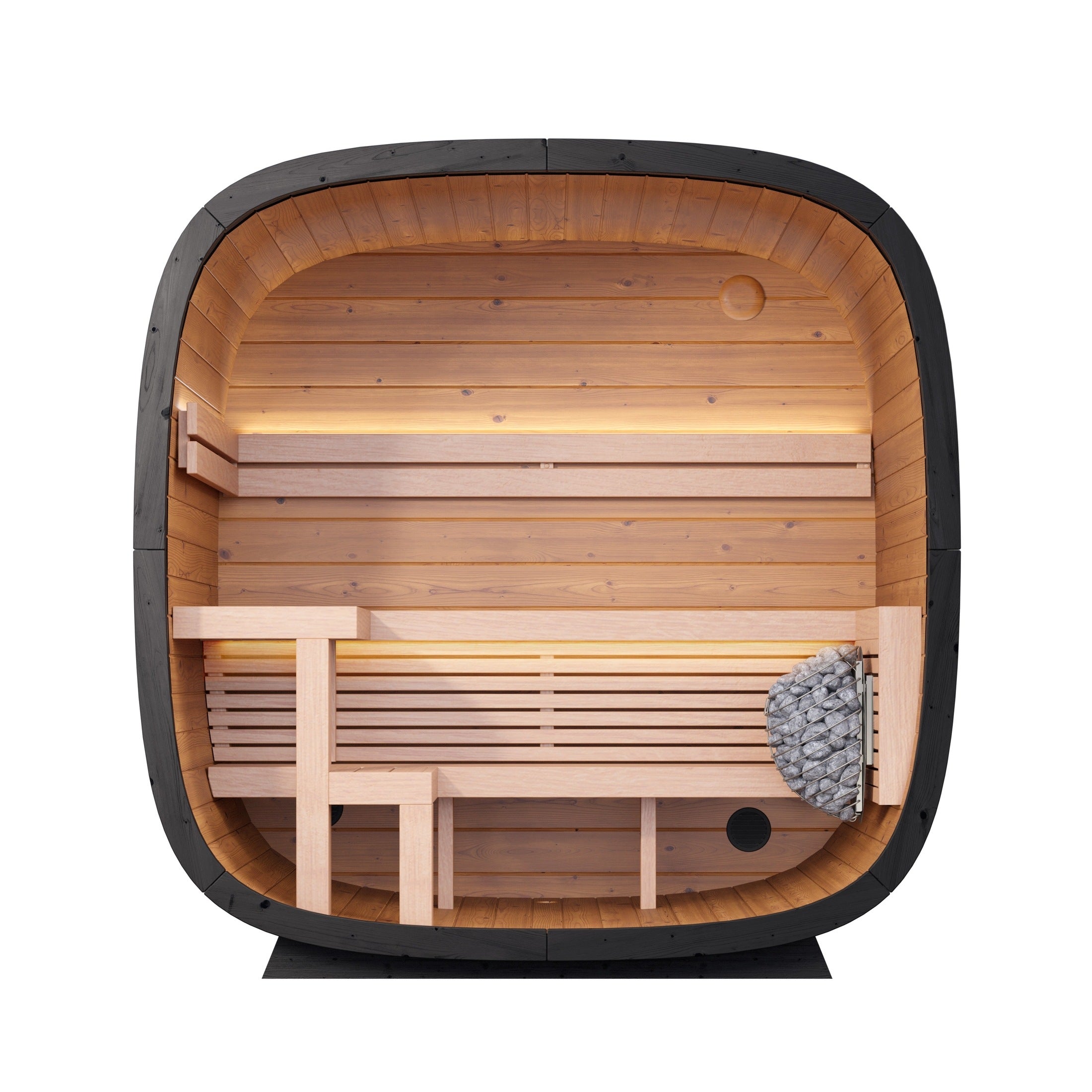 Leil Black Cube Classic 4 Person Outdoor Sauna Kit