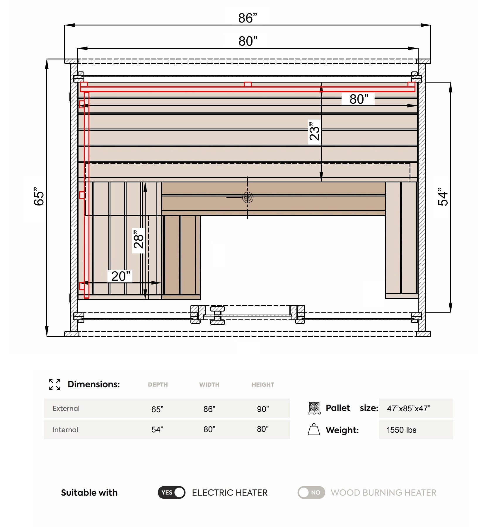 Leil Black Cube Classic 4 Person Outdoor Sauna Kit