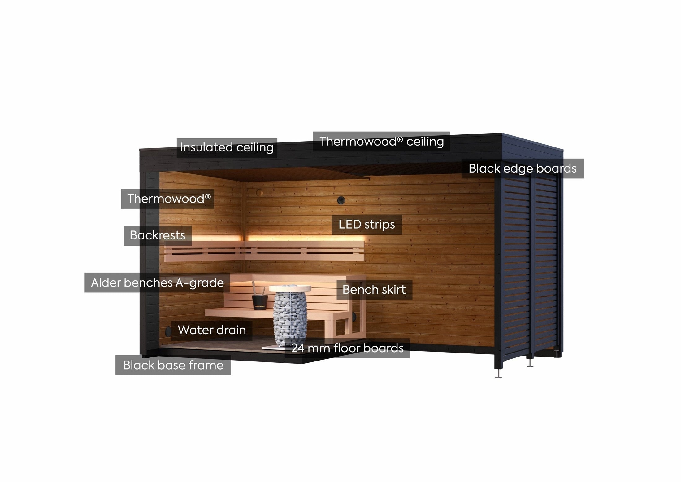 Leil Patio S Plus 4 Person Outdoor Sauna