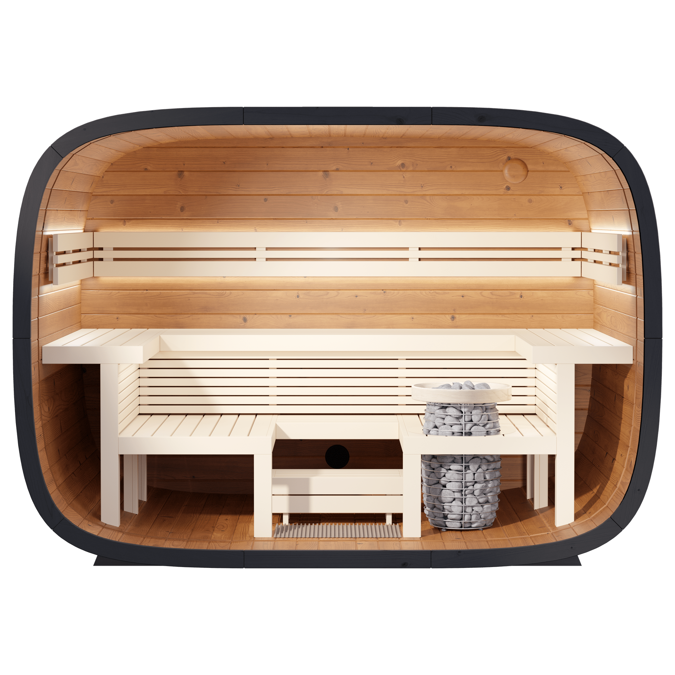 Leil Round Cube Relax Outdoor Sauna 6 Person