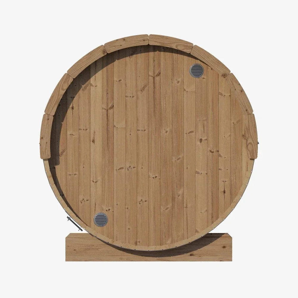 SaunaLife Model E7G 4 Person Barrel Sauna w/ Glass Front