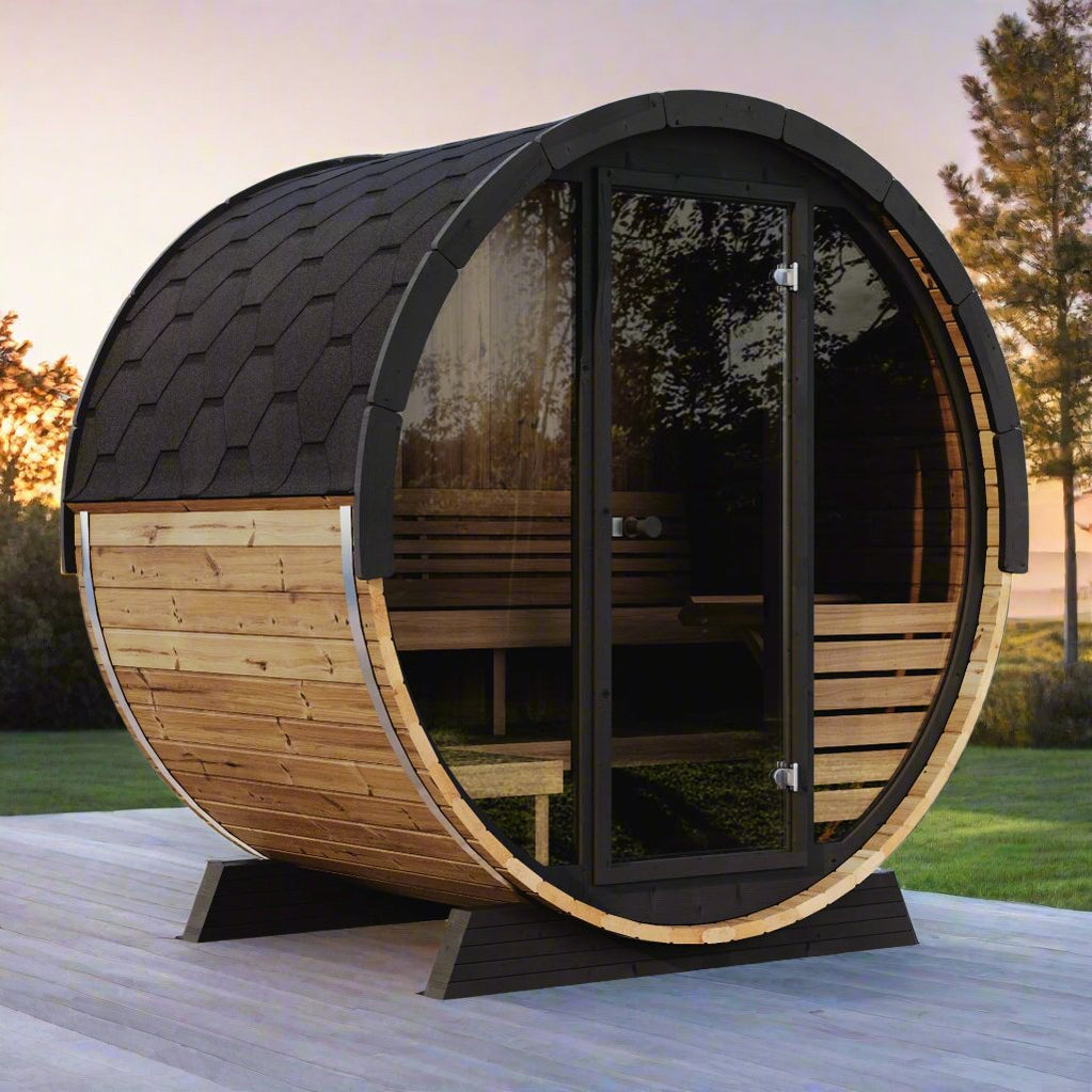 SaunaLife Model EE6G 4 Person Barrel Sauna