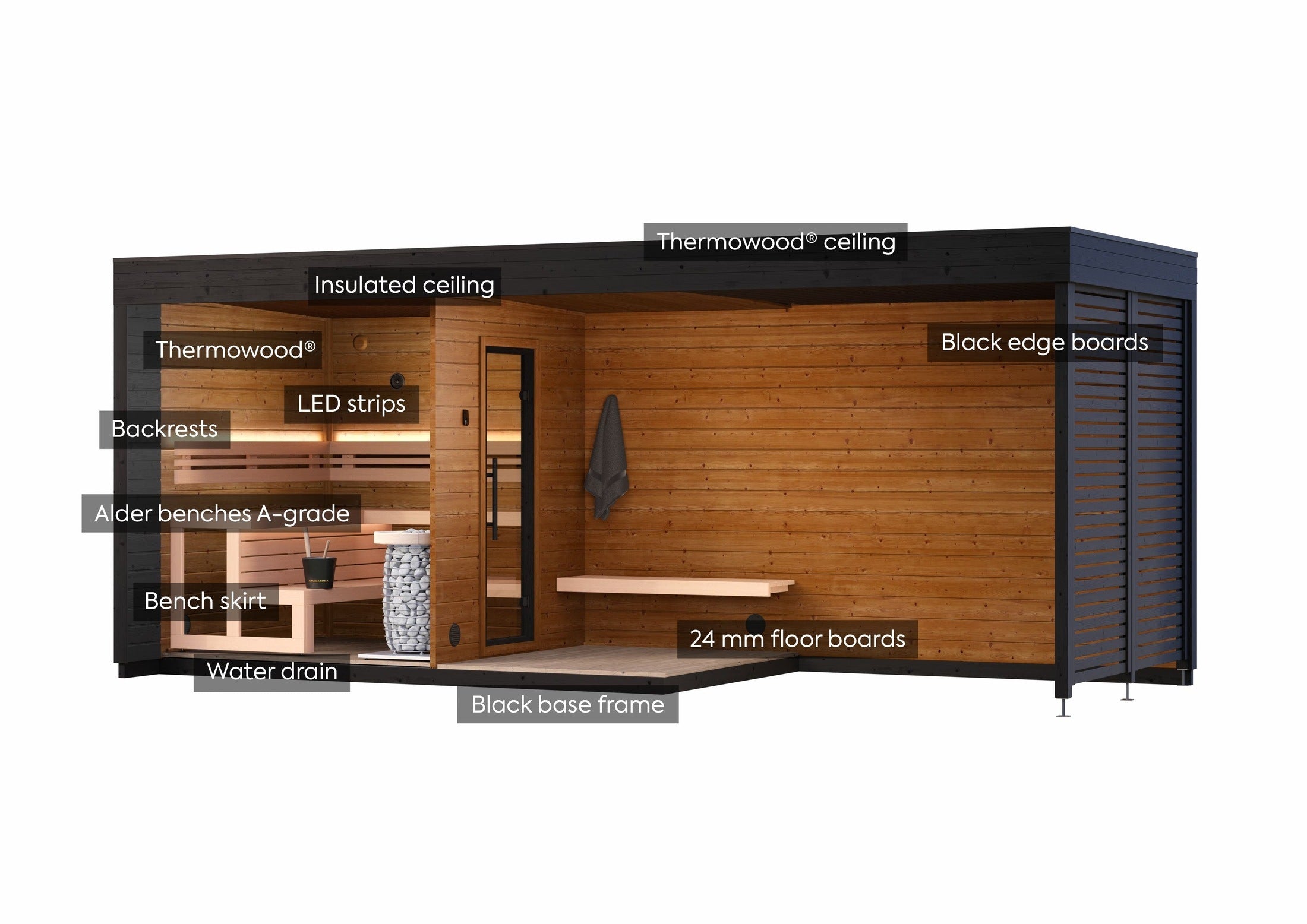 Leil Patio L Plus 5 Person Outdoor Sauna